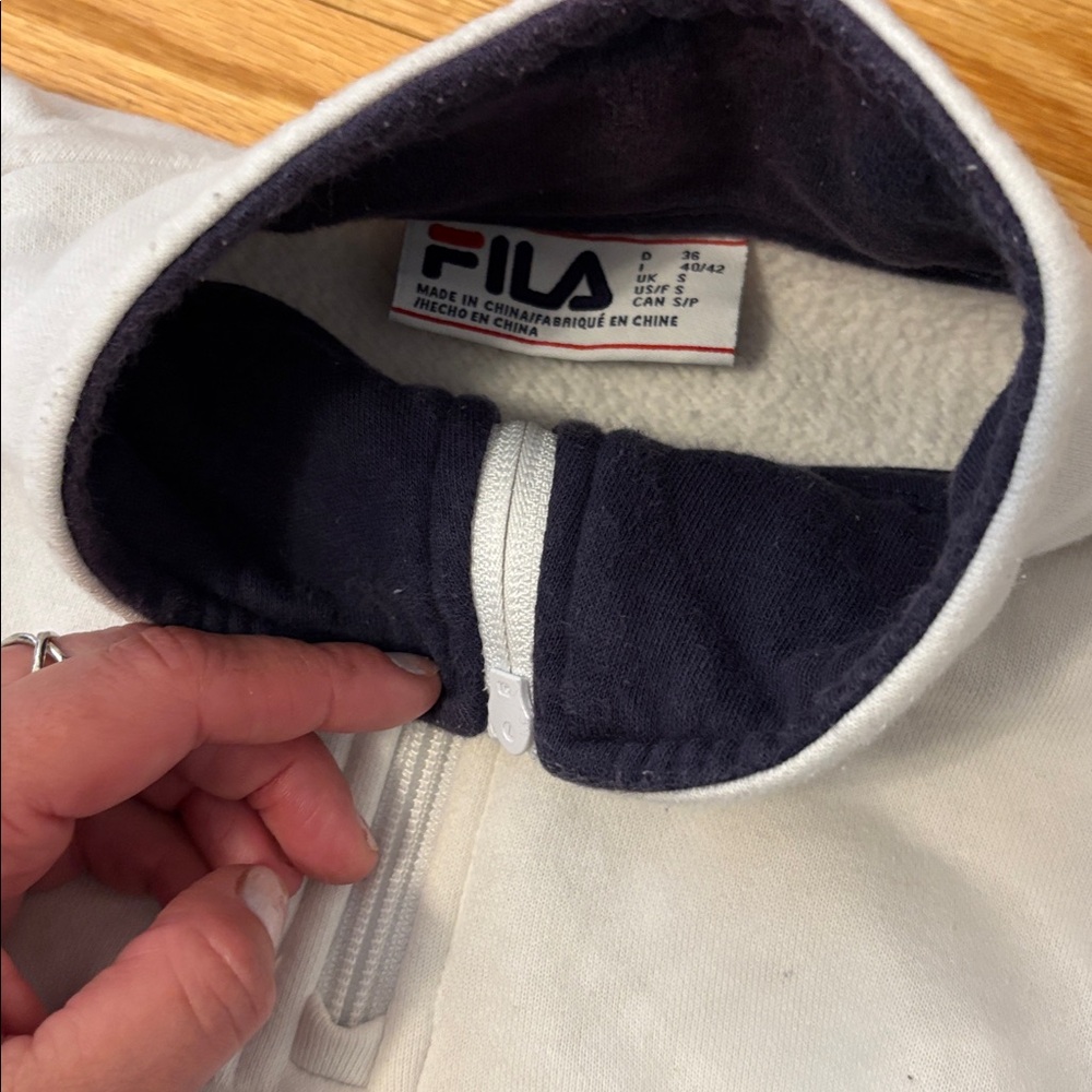 Fila White Pullover with Red and Navy Logo - Picture 2 of 2